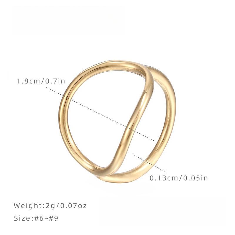 

520 Кольцо на День святого Валентина Неправильной геометрической формы из титановой стали Не выцветает Легкая роскошь Высококлассное кольцо Женское Нишевое Инс 9