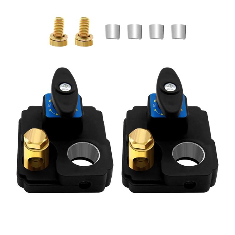 ABLZ-Boat Marine Battery Cut Off Switch 12V 24V Car Battery Disconnect Switch 2Pcs Quick Disconnect Shut Off Kill Switches