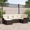 VidaXL 6-Piece Garden Sofa Set with Brown Cushions In Synthetic Rattan 3345428