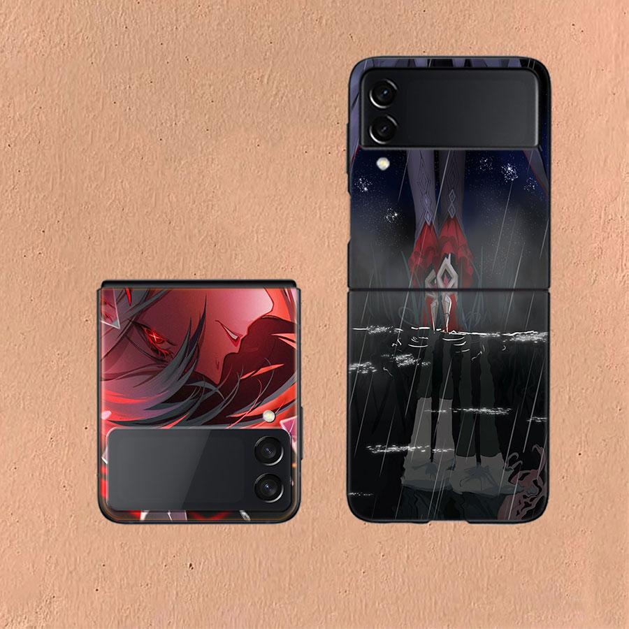 Arlecchino Genshin Impact Coque For Samsung Z Flip7 6 Galaxy Case Shockproof Z Flip5 Z Flip3 4 5G Hard Cover Phone TPU PC Hard