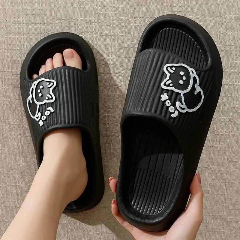Fashion Women Soft Sole House Slippers 2024 Summer Beach Thick Platform Slipper Sandals Women Korean Eva Slippers Couple Home Flip Flop