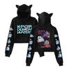 Popular Movie KPop Demon Hunters Print Cat Ear Hoodie for Girls & Women 2025 Long Sleeve Crop Top Harajuku Street Fashion Clothing Girls' Style