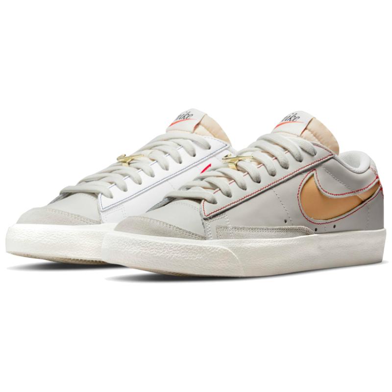 Nike Blazer Low 77 Light Bone Removable Swoosh Sneakers Skateboard Shoes DH4370-002