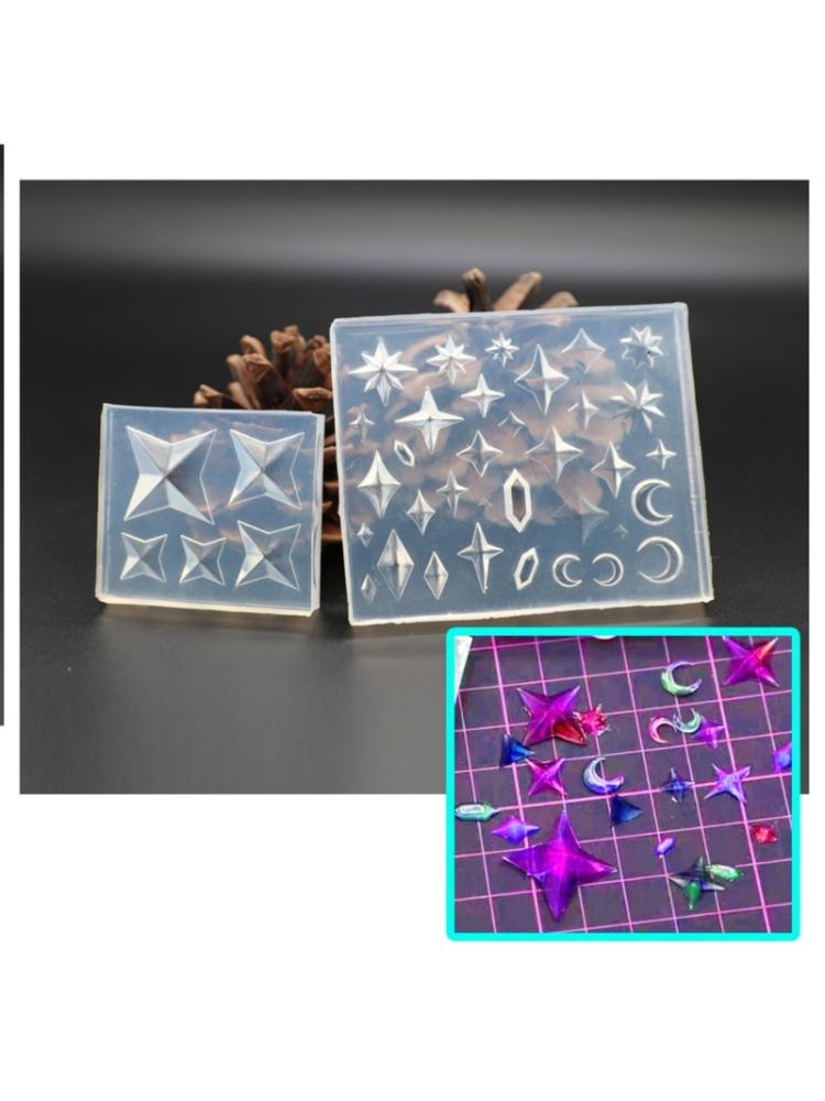 2Pcs/Set  Silicone Mold Amond Shaped Stones Mould Unique Epoxy Resin Jewelry Making Molds for Y Enthusiasts