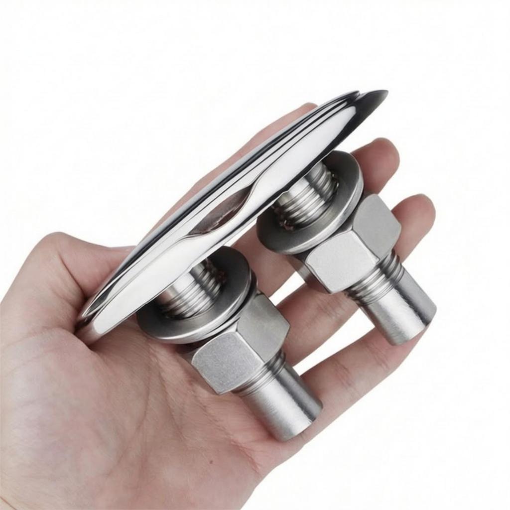 Concealed Cleat Mirror-Polished Hardware Heavy Duty for Boats, Docks