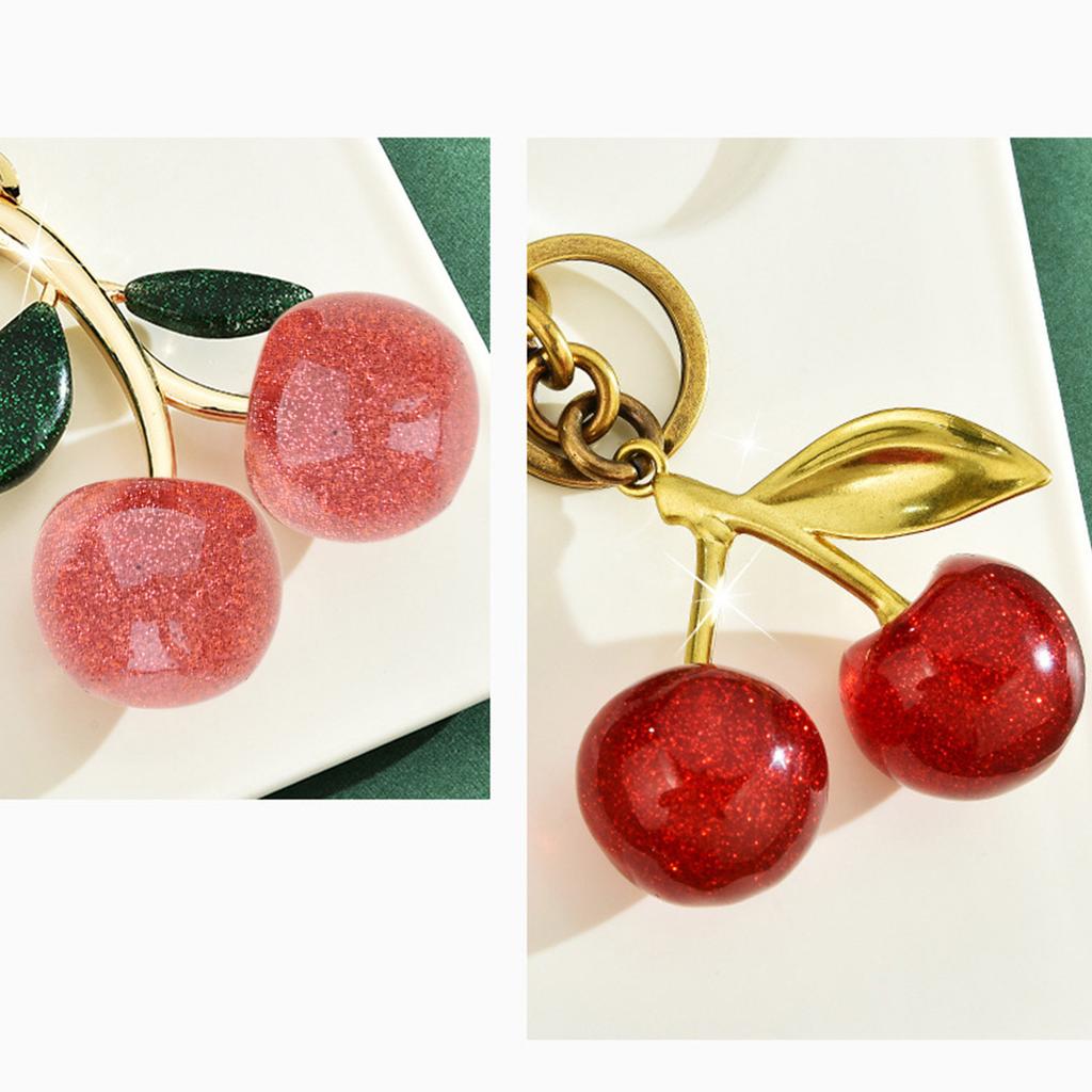 Fashionable Cherry Shaped Keychain Adorable Cherry Fashion Key Chain Stylish Keyrings Jewelry for Car Keys or Bags