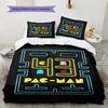 Pościel z wzorem Pac-Man, Zestaw kołdry Poszewka na kołdrę Poszewka na poduszkę Domowy prezent urodzinowy (1 * poszwa na kołdrę + 2 * poszewki na poduszki, bez rdzenia)