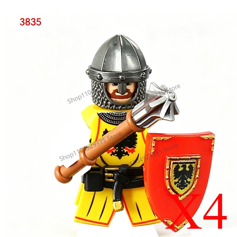 MOC Mittelalterliche Bausteine Zubehör Burgen Gotische Ritter Drache Löwe Krieger Pferd Helme Schilde Rüstungen Äxte Steine Spielzeug