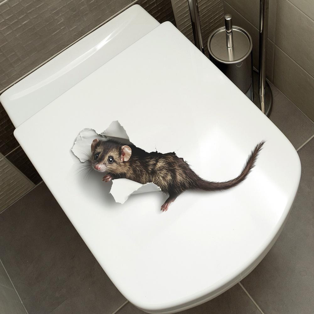 3D Mouse Wall Sticker Home Decoration Living Room Toilet Wallpaper