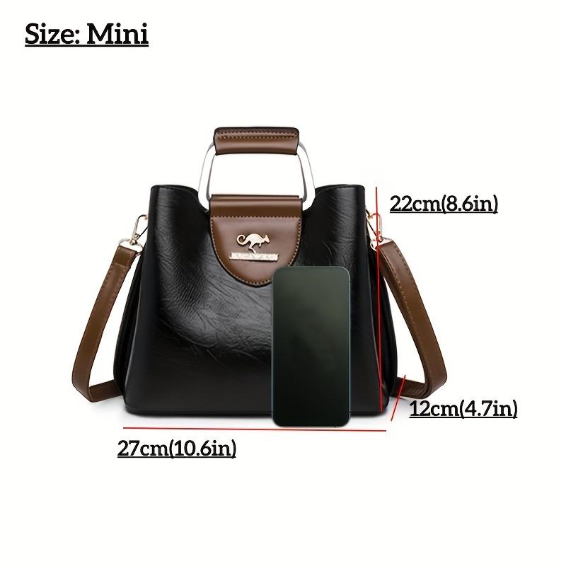 Fashionable Women's Leather Large Capacity Handbag Solid Color Single Shoulder Crossbody Bag Suitable for Commuting and Banquets