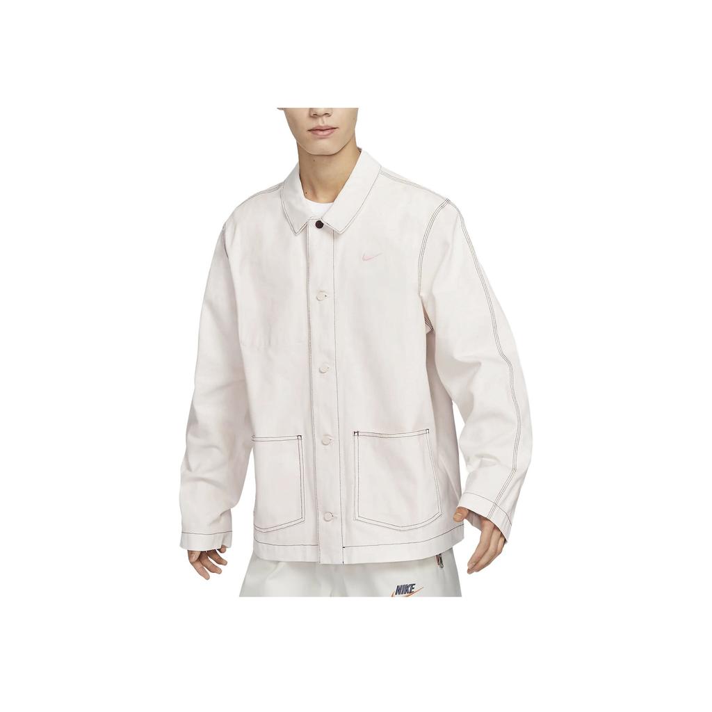 Nike Sportswear Solid Color Collar Utility Jacket Men Jackets Phantom White FD9899-030