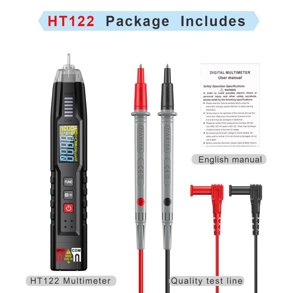 

Digital Multimeter Pen Type Meter 4000 Counts True RMS with Non Contact AC/DC Voltage Resistance Capacitance Hz Tester Tool