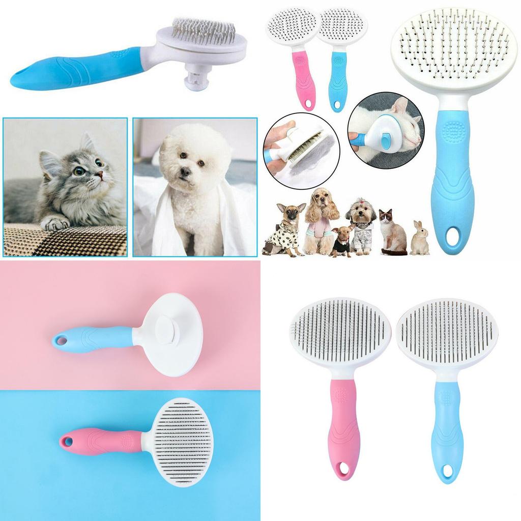 Soft And Gentle Pet Hair Comb With Push Plate For Easy Hair Removal