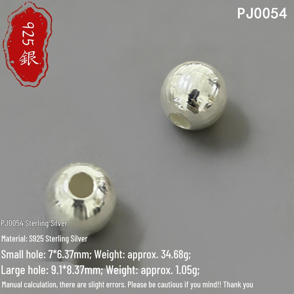 S925 Sterling Silver 3D Round Faceted Beads for DIY Jewelry Accessories