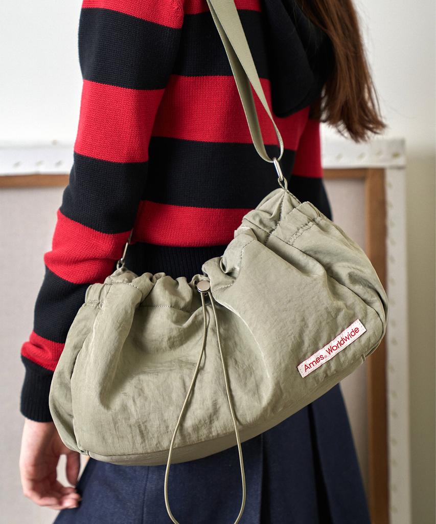 Ames-Worldwide Drawstring Cross Bag Khaki