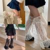 Japanese Style Leg Warmers for Women Cute Star Leg Warmers 80s Party Dance Legwarmers Fashion Lace Trim Long Leg Socks