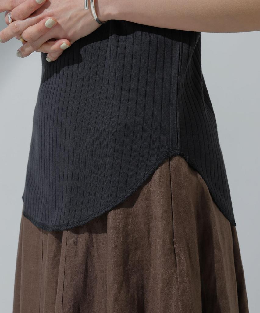 Nano Universe Ribbed Tank Sweat Size Ivory Anti-Soaked Top, Women's, Stain-Resistant T-Shirt, S,