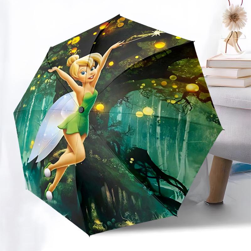 Tinker bell Themed Travel Umbrella-8 Ribs Automatic Opening and Closing, Portable Folding Design, Compact and Stylish Umbrella