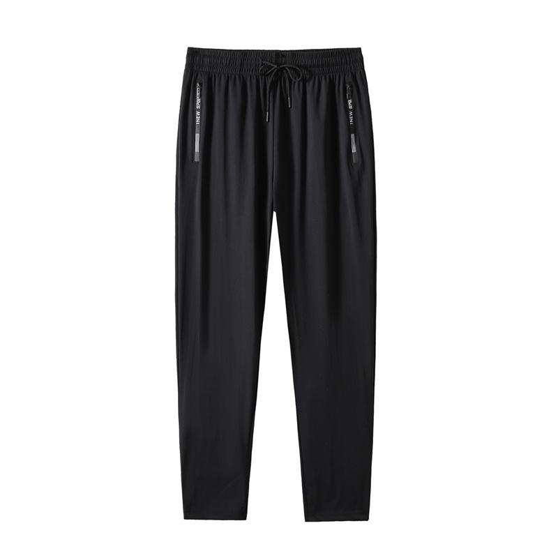 Plus Size Men's Summer Quick-Dry Ice Silk Pants: Lightweight, Loose, High Elastic, Finely Woven, Nylon Sports Pants (#067).