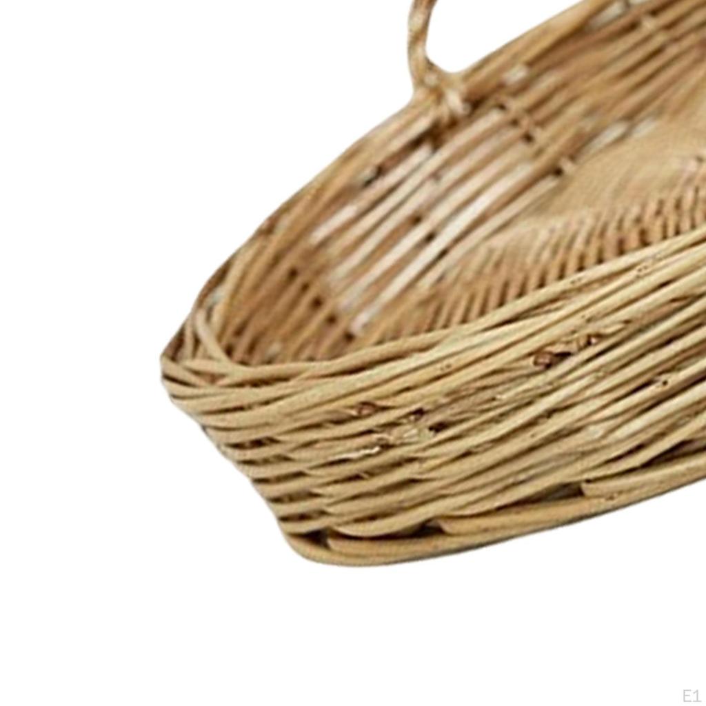 Handgewebte Korbplatte, rundes Tablett, dekorative Schlüssel, Heimdekoration, Organizer für