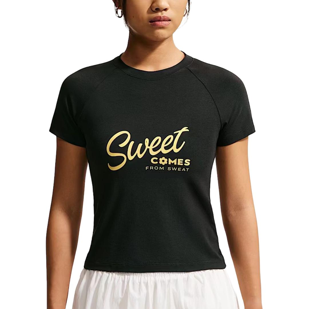Nike Sportswear Knitted Crew Neck Short Sleeve T-Shirt Women tops JF3283-010 L