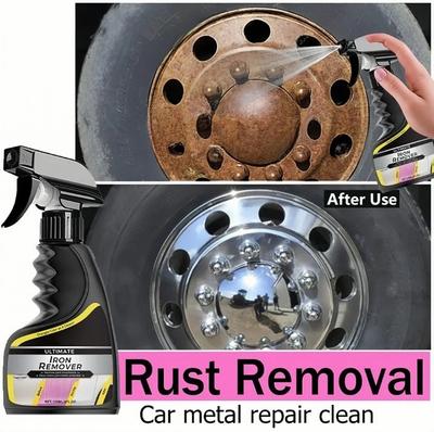 Car Rust Remover Spray - Wheel & Exhaust Pipe Iron Powder Cleaner