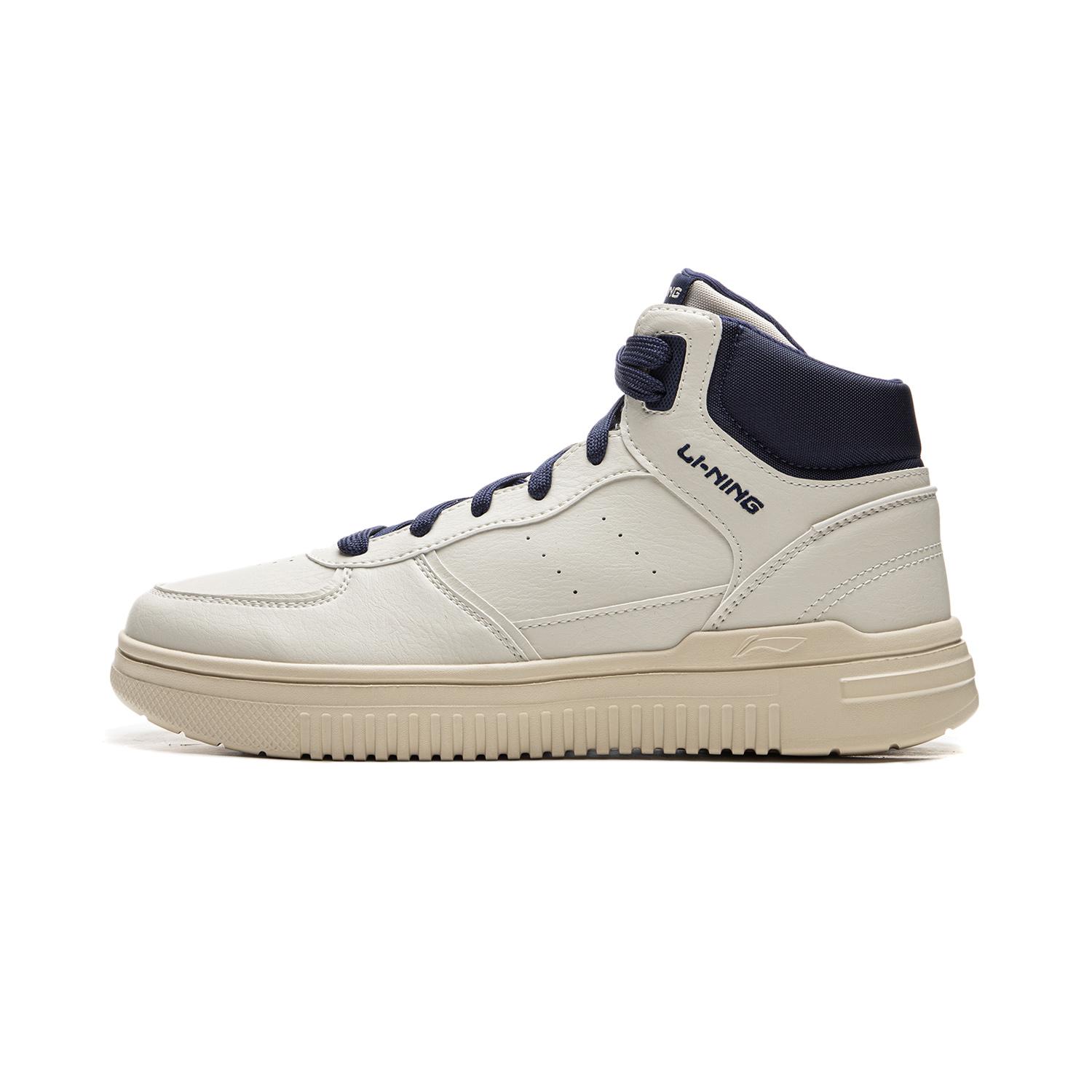 

Новые LiNing Qingyun HI Противоскользящие и износостойкие дышащие высокие кеды для скейтборда Унисекс Белый Синий AGCU549-2 43