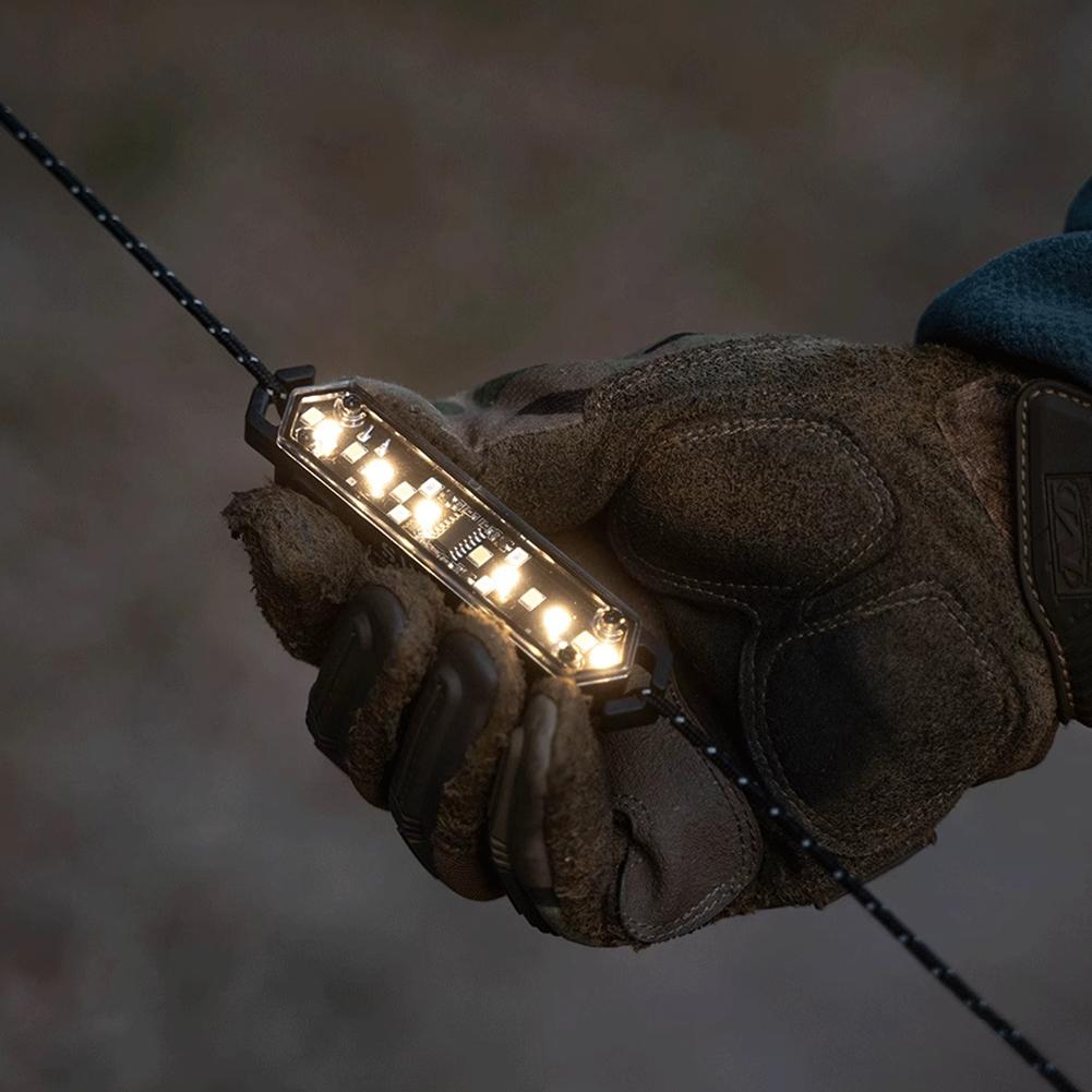 Wind Rope Buckle Light IPX4 Waterproof Wind Rope Warning Light Stepless Dimming Tent Atmosphere Light for Outdoor Camping Picnic