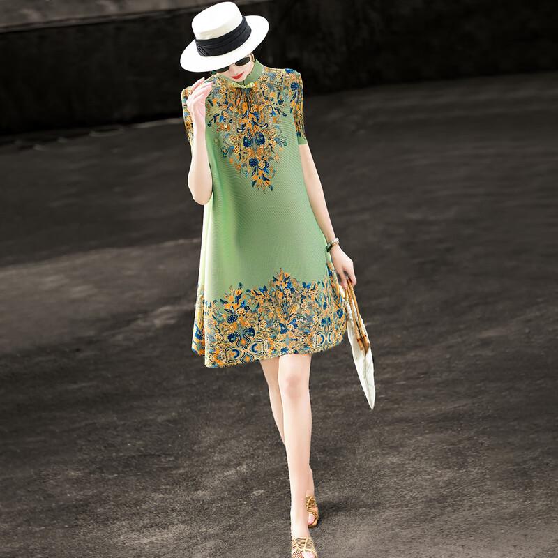 Lansere 2026 Sommer Neues Chinesisches Stil Gedrucktes Cheongsam Midi-Kleid