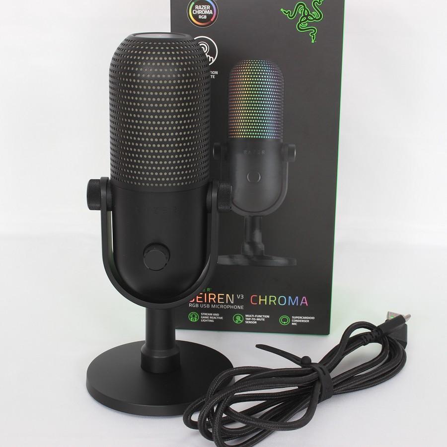 

USED Razer Seiren V3 Chroma – USB RGB Microphone with Tap‑to‑Mute Sensor чёрный