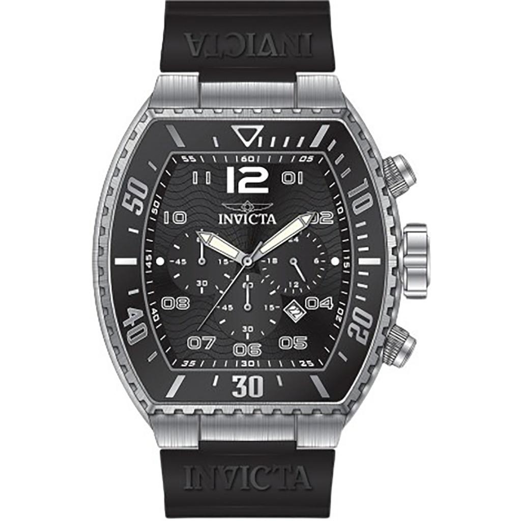 INVICTA Pro Diver Chronograph Silicone Strap Black Dial Quartz 47282 100M Men's Watch