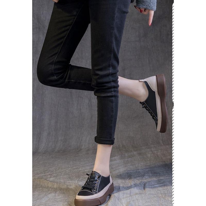 New Soft-soled Low-top Single Shoes Large-sized Retro Flat Round-toe Women's Shoes