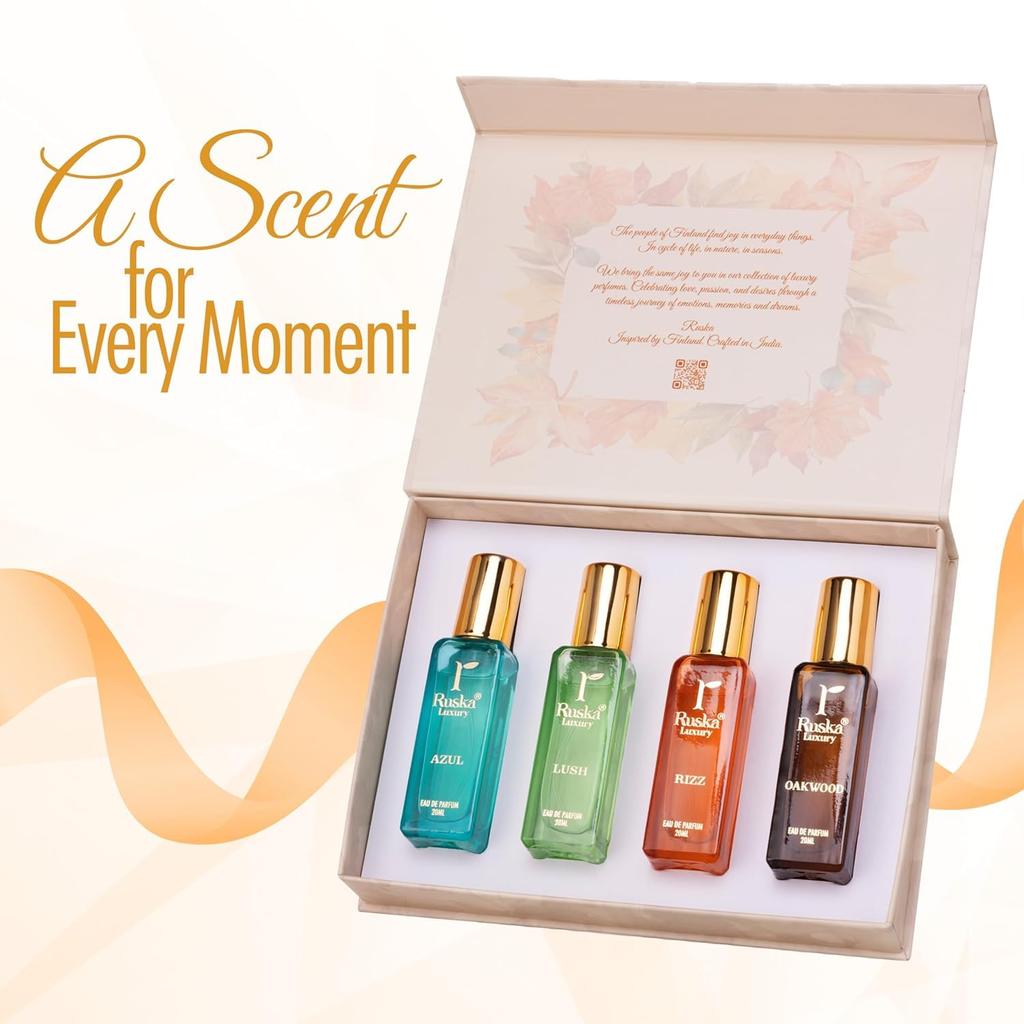 Unisex Perfume Gift Set | Perfect Christmas, Secret Santa Gift,  Perfume for Men & Women | 4 X 20ml Travel Friendly Pocket Perfume Set Combo