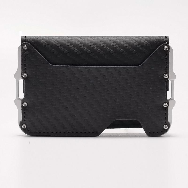 

Мужской кожаный металлический кошелек с защитой от радиочастотной идентификации, многофункциональный чехол для банковских карт из алюминиевого сплава