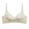 French Lace Crystal Cup Wireless Bra, Ultra Thin Minimizer Side Gathering Anti-Sag Bra for Full Bust Summer Women