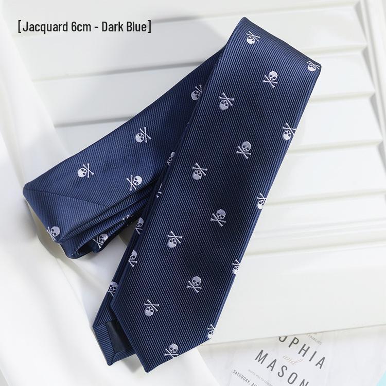 Unisex Skull Jacquard Tie - Halloween Party & Cosplay Accessory, 6cm