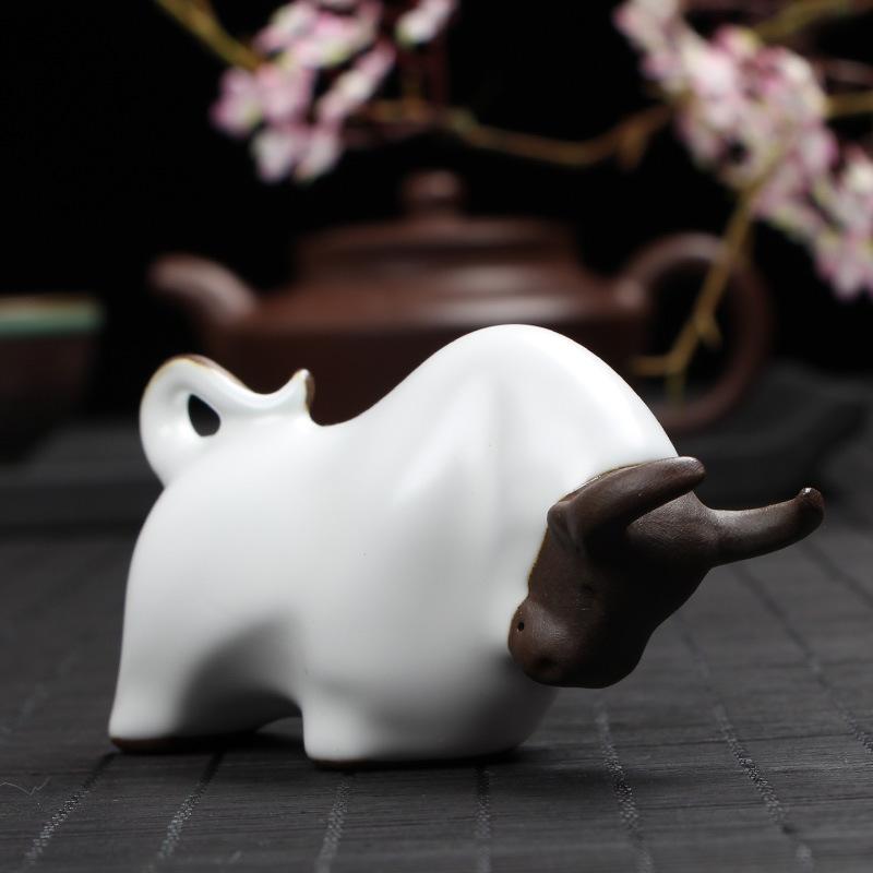 Nourisable Pony Tea Pets Ceramic Cattle Lovely Tea Play Ornaments Mouse Tea Tray Ornaments Fairy Garden Figurines