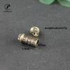 Brass Mantra Buddhist Bottle Pendant for Keychains Handmade Vintage Copper Car Key Chain Hangings Keyrings Jewelry Can be Opened