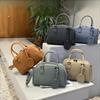 Cowhide Women's Bags, One-shoulder Crossbody Women's Bags, Fashionable Large-capacity Soft Leather Handheld Round Bags, Simple