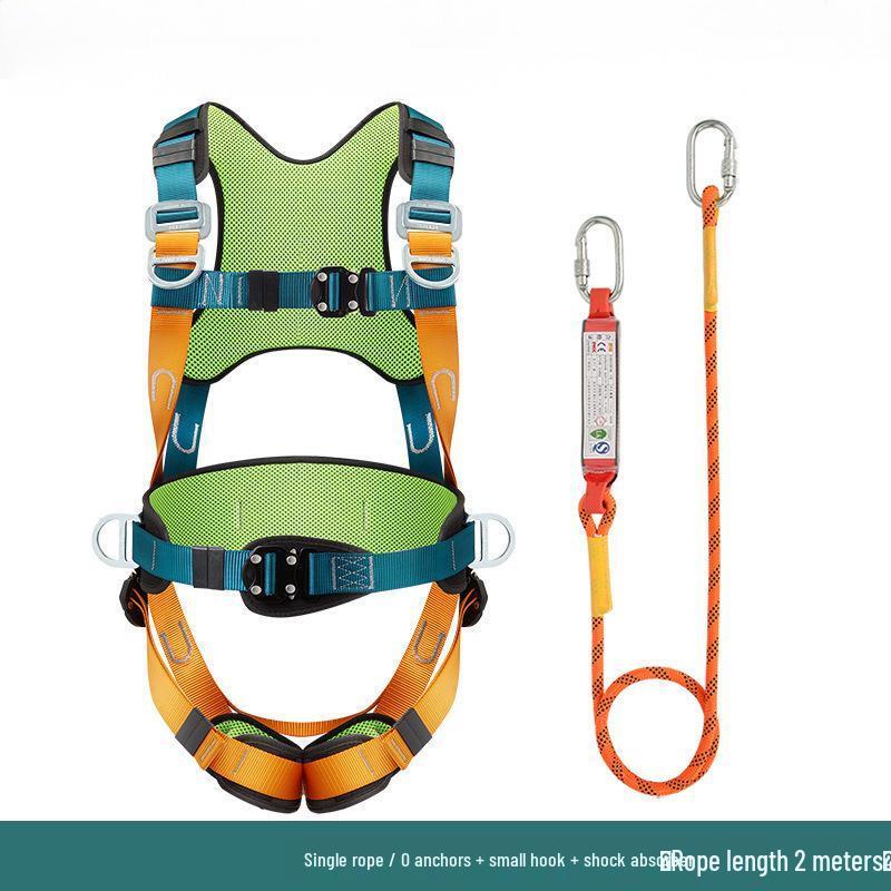 

Full Body Quick-Insert Safety Harness with Double Hooks Lanyard