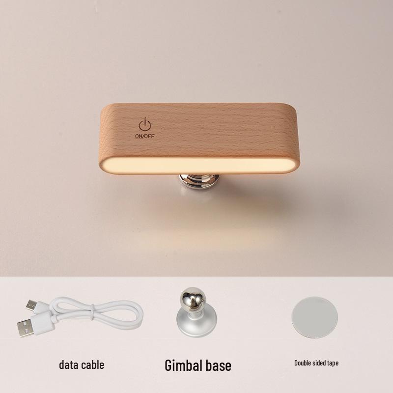 

Nordic Solid Wood LED Desk Lamp - Modern Minimalist No-Punch Wall-Mounted Bedside Lamp for Bedrooms and Dormitories