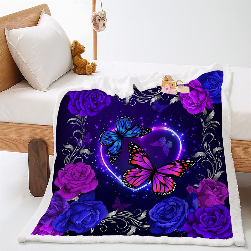 Blanket Animal Butterfly Blanket Lamb Fleece Crystal Fleece Blanket Blanket Universal