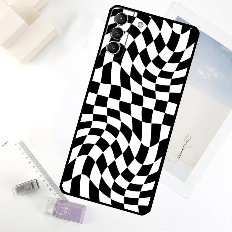 Crazy Checkered Phone Case For Samsung Galaxy S25 FE S20 FE S21 S22 S23 S24 S25 S26 Ultra S10 S25 Plus Cover
