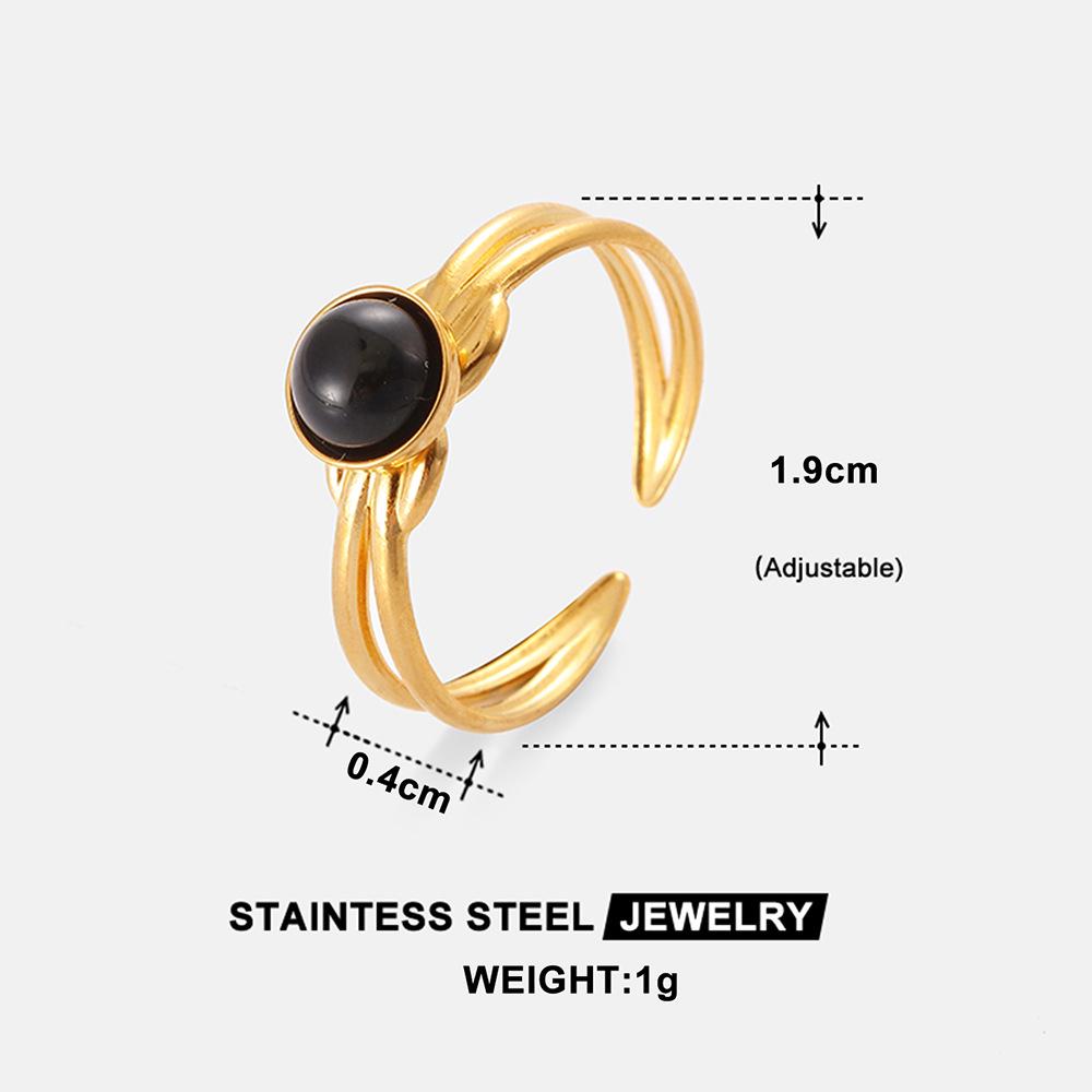 Titanium Steel Geometric Open Ring - Minimalist, Non-Fading Nordic Style for Women