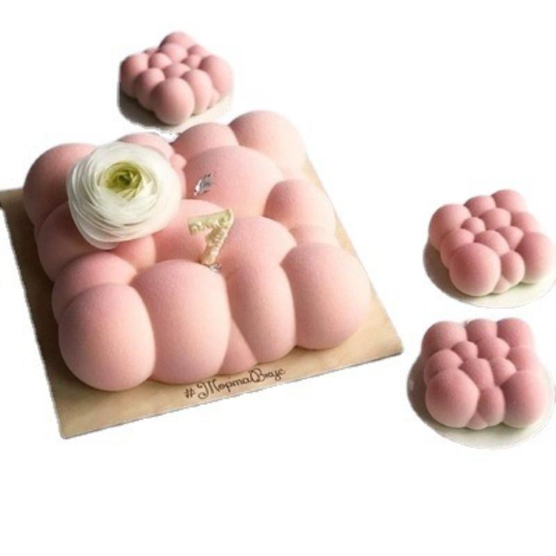 1 Pc Three-dimensional Square Xiangyun Mousse Silicone Cake Mold Cloud Baking Pan Mold DIY Baking, Candle Mold