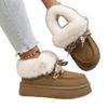 Winter New Lace-up Thick-soled Wool Wool Cotton Shoes 2025 Plus Size Muffin Fleece Warm Snow Boots for Women