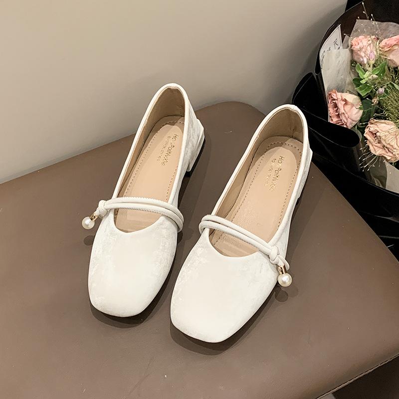 

Mary Jane Fairy with Skirt Small Leather Single Shoes Girl 2025 New Spring and Autumn Evening Evening Gentle Evening Breeze Flat-bottomed Grandma Ladl 35