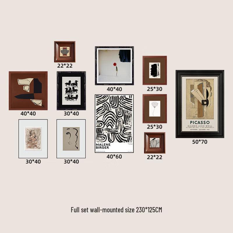 Modern Abstract Light Luxury Art Combination Painting