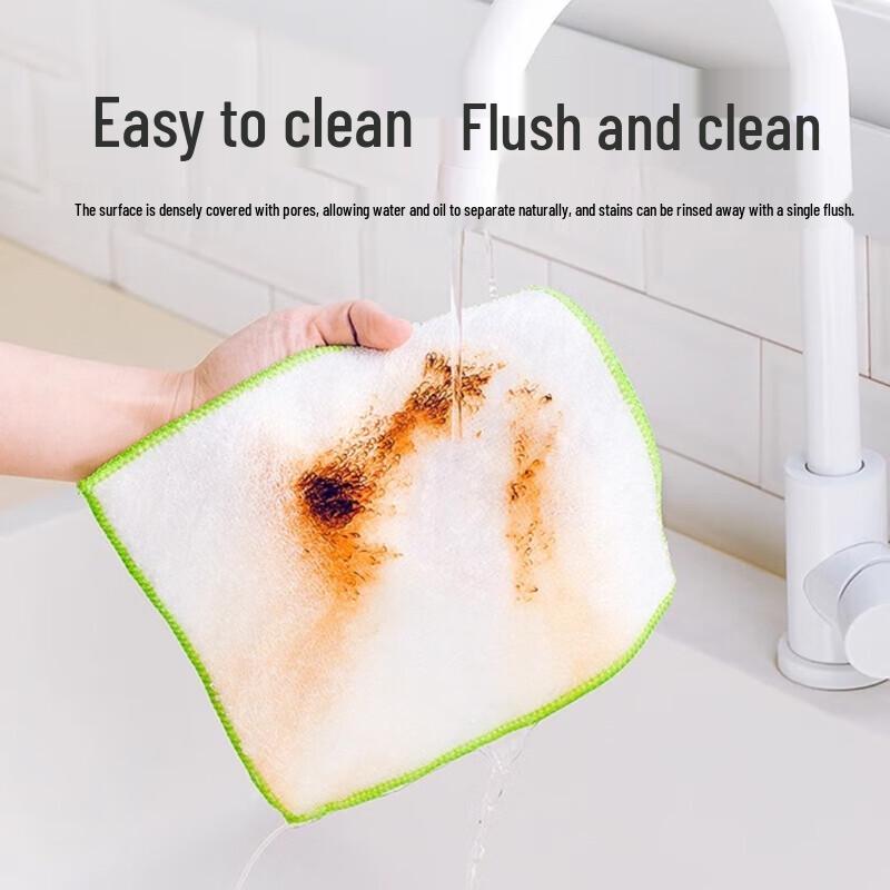 Tea Flower Bamboo Fiber Oil-Removing Cleaning Cloth