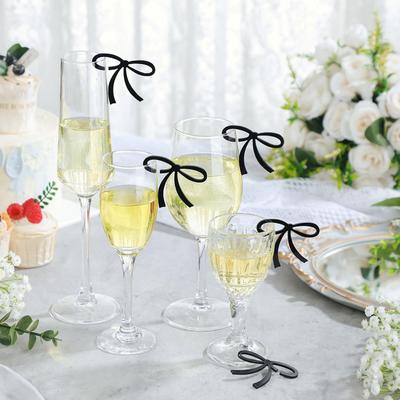 20PCS/SET Bow Drink Tags Bowknot Drink Tag for Wedding Bridal Shower Decor Engagement Party Decor Cake Cup Decorating Supplies